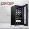 imageSCHMCK 18 Bottle Compressor Wine Cooler Refrigerator wLock  Large Freestanding Wine Cellar For Red White Champagne or Sparkling Wine  41f64f Digital Temperature Control Fridge Stainless SteelBlack