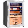 imageSCHMCK 250 Cigar Cooler Humidor with 3 in 1 Precise Cooling Heating ampamp Humidity Control Stainless Steel Trim Finish Cabinet Spanish Cedar Wood Shelves and Drawer with Built in Digital Hygrometer300 Cigar Capacity