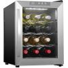 imageSchmck 10 Bottle Red And White Wine Thermoelectric Wine CoolerChiller Counter Top Wine Cellar with Digital Temperature Display Freestanding Refrigerator Smoked Glass Door Quiet Operation FridgeStainless Steel
