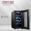 imageSchmck 10 Bottle Red And White Wine Thermoelectric Wine CoolerChiller Counter Top Wine Cellar with Digital Temperature Display Freestanding Refrigerator Smoked Glass Door Quiet Operation FridgeBlack