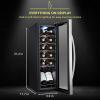 imageSchmecke 12 Bottle Compressor Wine Cooler Refrigerator wLock  Large Freestanding Wine Cellar  41f64f Digital Temperature Control Wine Fridge For Red White Champagne or Sparkling Wine  BlackStainless Steel