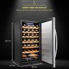 imageSchmecke 34 Bottle Compressor Wine Cooler Refrigerator wLock  Large Freestanding Wine Cellar  41f64f Digital Temperature Control Wine Fridge For Red White Champagne or Sparkling Wine  BlackStainless Steel