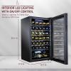 imageSchmecke 34 Bottle Compressor Wine Cooler Refrigerator wLock  Large Freestanding Wine Cellar  41f64f Digital Temperature Control Wine Fridge For Red White Champagne or Sparkling Wine  BlackBlack
