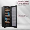 imageSchmecke 44 Bottle Compressor Wine Cooler Refrigerator  Large Freestanding Wine Cellar  41f64f Digital Temperature Control Wine Fridge For Red White Champagne or Sparkling Wine  Black
