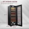 imageSchmecke 44 Bottle Compressor Wine Cooler Refrigerator  Large Freestanding Wine Cellar  41f64f Digital Temperature Control Wine Fridge For Red White Champagne or Sparkling Wine  Black