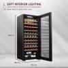 imageSchmecke 55 Bottle Compressor Wine Cooler Refrigerator  Large Freestanding Wine Cellar  41f64f Digital Temperature Control Wine Fridge For Red White Champagne or Sparkling Wine  Black