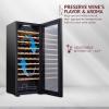 imageSchmecke 55 Bottle Compressor Wine Cooler Refrigerator  Large Freestanding Wine Cellar  41f64f Digital Temperature Control Wine Fridge For Red White Champagne or Sparkling Wine  Black