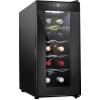 imageSchmck 10 Bottle Red And White Wine Thermoelectric Wine CoolerChiller Counter Top Wine Cellar with Digital Temperature Display Freestanding Refrigerator Smoked Glass Door Quiet Operation FridgeBlack