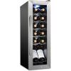 imageSchmecke 12 Bottle Compressor Wine Cooler Refrigerator wLock  Large Freestanding Wine Cellar  41f64f Digital Temperature Control Wine Fridge For Red White Champagne or Sparkling Wine  BlackStainless Steel