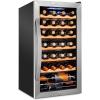 imageSchmecke 34 Bottle Compressor Wine Cooler Refrigerator wLock  Large Freestanding Wine Cellar  41f64f Digital Temperature Control Wine Fridge For Red White Champagne or Sparkling Wine  BlackStainless Steel