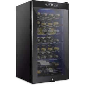 imageSchmecke 34 Bottle Compressor Wine Cooler Refrigerator wLock  Large Freestanding Wine Cellar  41f64f Digital Temperature Control Wine Fridge For Red White Champagne or Sparkling Wine  BlackBlack