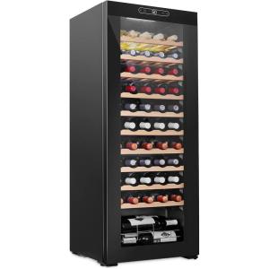 imageSchmecke 55 Bottle Compressor Wine Cooler Refrigerator  Large Freestanding Wine Cellar  41f64f Digital Temperature Control Wine Fridge For Red White Champagne or Sparkling Wine  Black